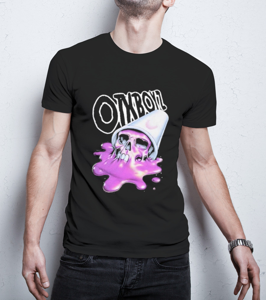 OTXBOYZ Purple Skull Overflowing With Oil Spill Aesthetic T-Shirt