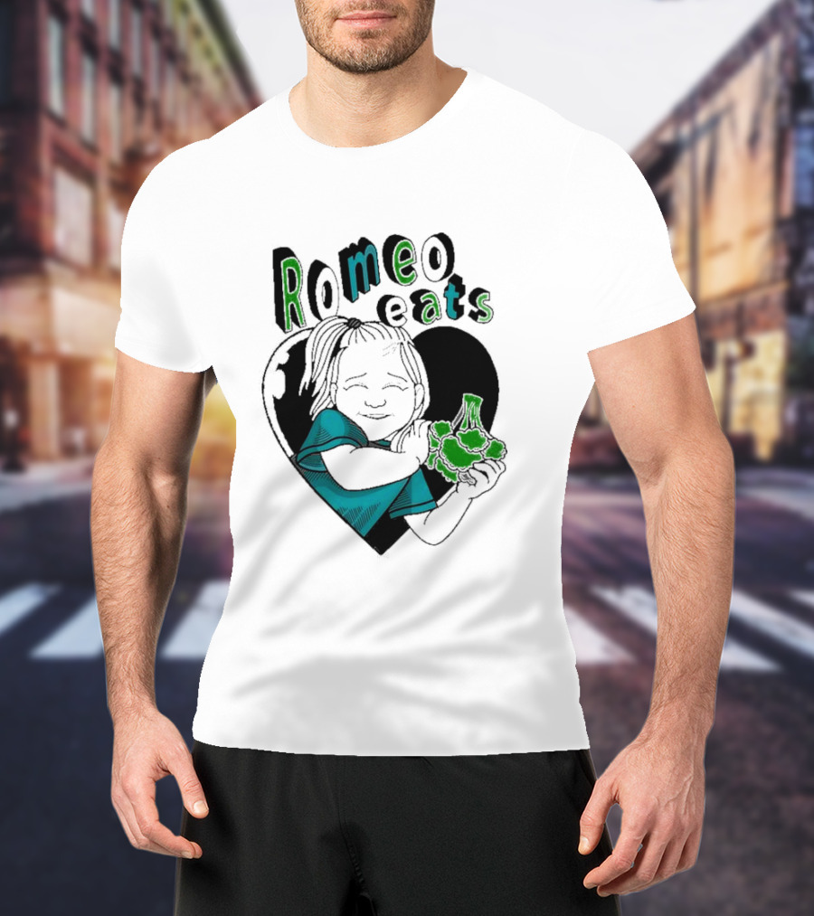 Romeo Eats Broccoli Heart Toddler Hug T-Shirt