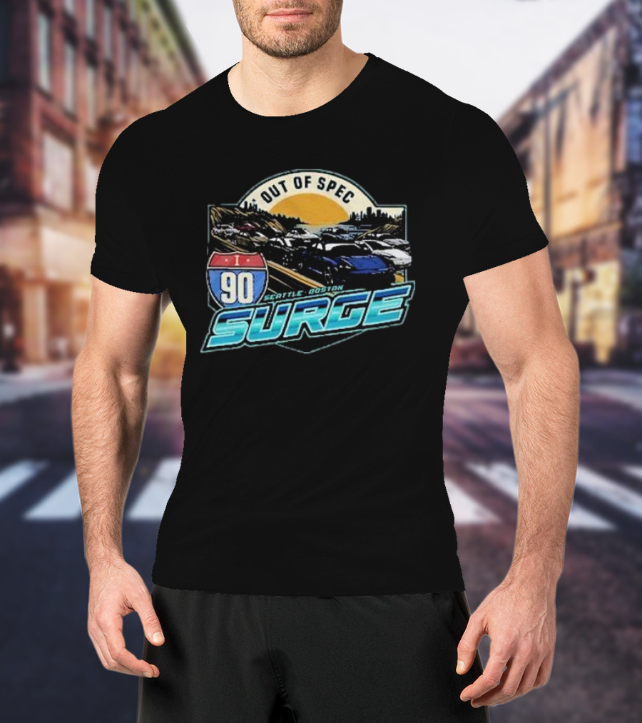 I-90 Surge Out Of Spec Seattle Boston Highway Traffic Scene T-Shirt