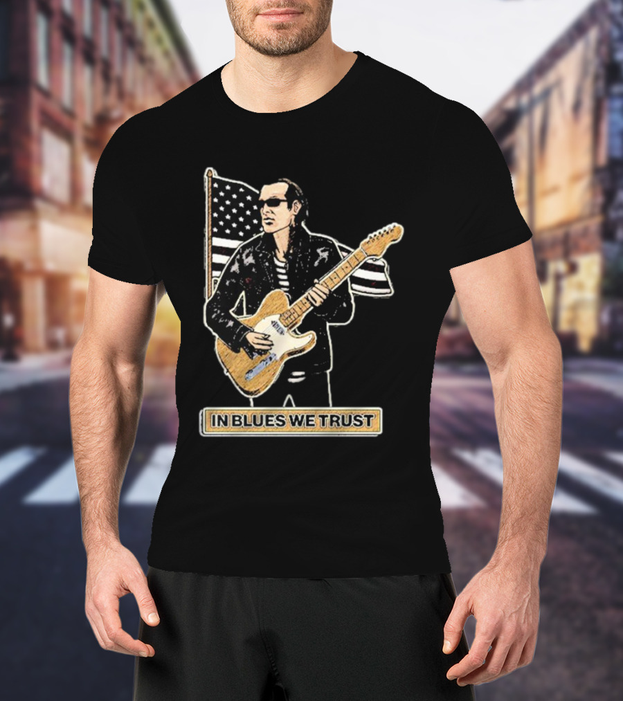 In Blues We Trust Joe Bonamassa Blues Hero American Flag Guitar T-Shirt