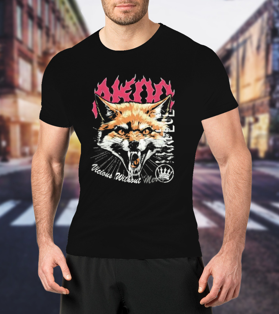 Akimo Vicious Without Mercy Orange Fox Crown T-Shirt