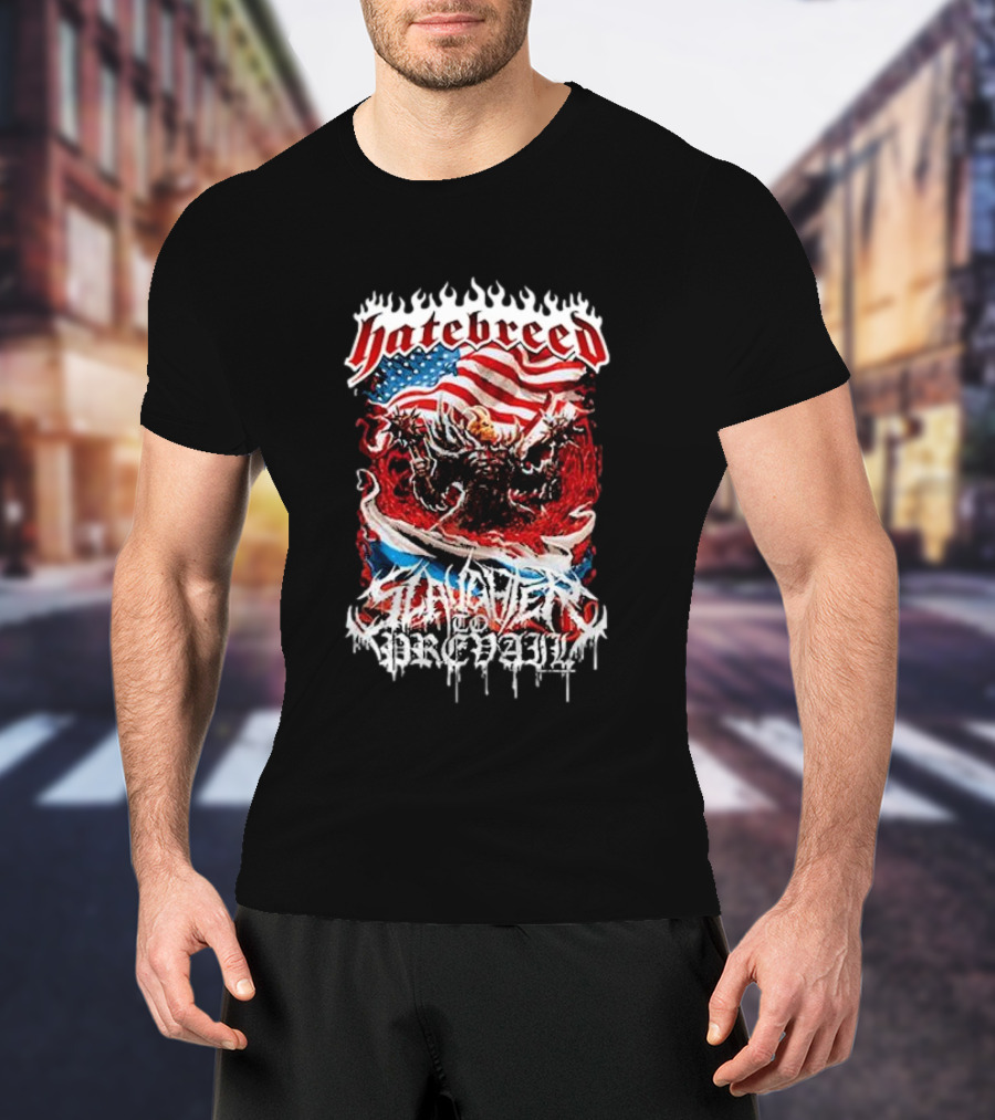 Hatebreed Slaughter To Prevail American Flag Demon T-Shirt
