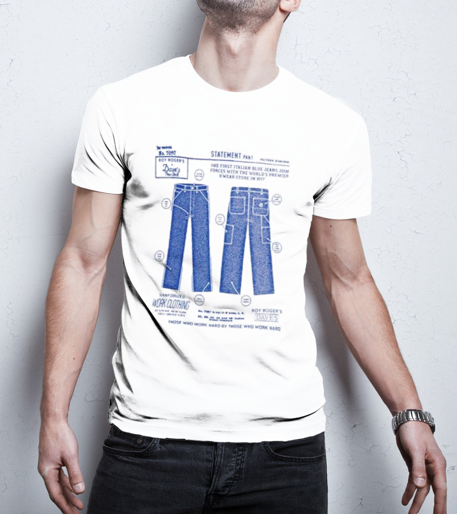 Roy Roger's Dave's Workwear Collaboration Italian Blue Jeans In NYC T-Shirt