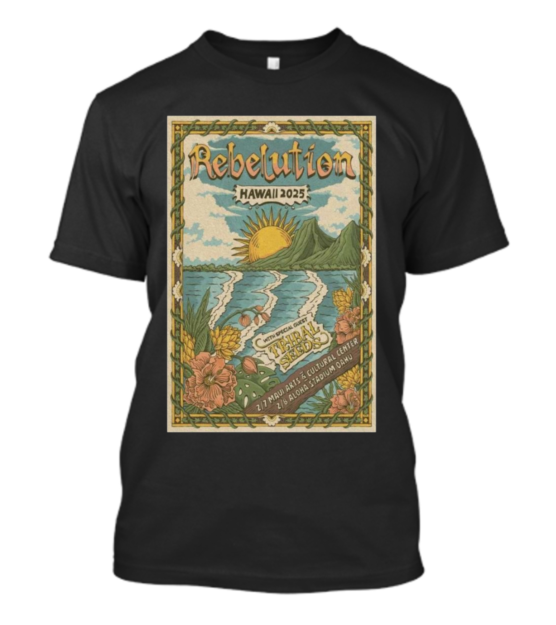 Rebelution Hawaii 2025 With Special Guest Tribal Seeds Maui Arts Cultural Center Aloha Stadium T-Shirt