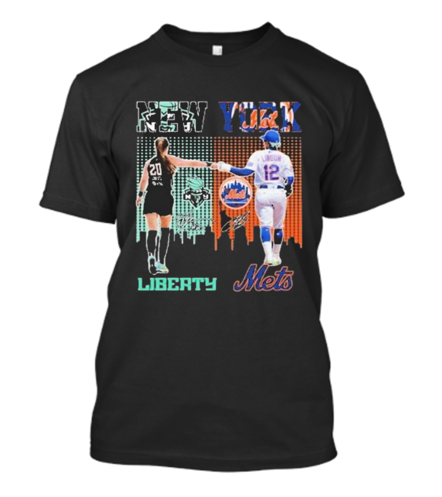 New York Liberty Sabrina Ionescu Francisco Lindor Mets T-Shirt