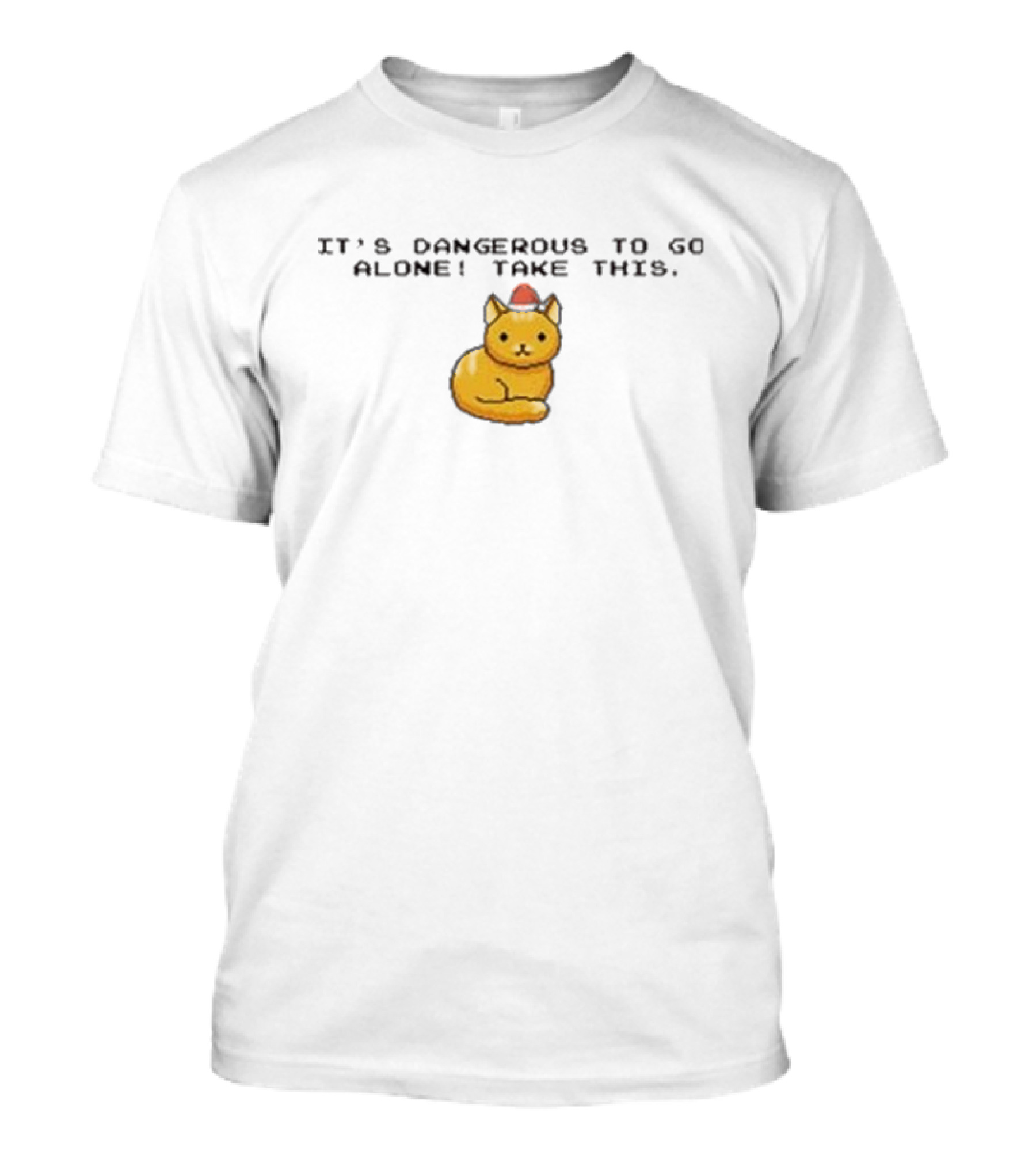 It's Dangerous To Go Alone Take This Cat Pixel T-Shirt