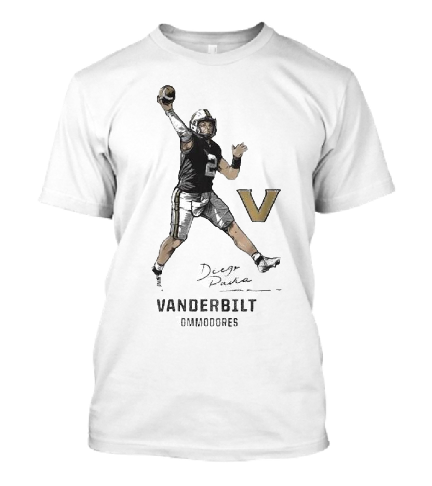 Vanderbilt Commodores Football Diego Pavia Superstar Signature T-Shirt