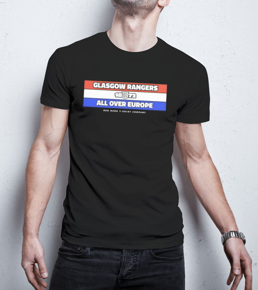 Glasgow Rangers 1872 All Over Europe Red Hand T-Shirt Company T-Shirt