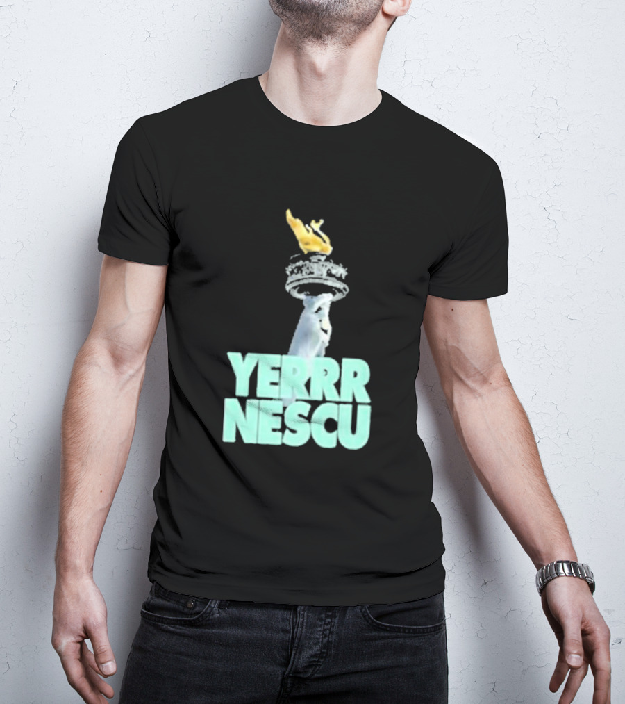 Sabrina Rocking The YERRR NESCU Statue Of Liberty Torch Flame T-Shirt