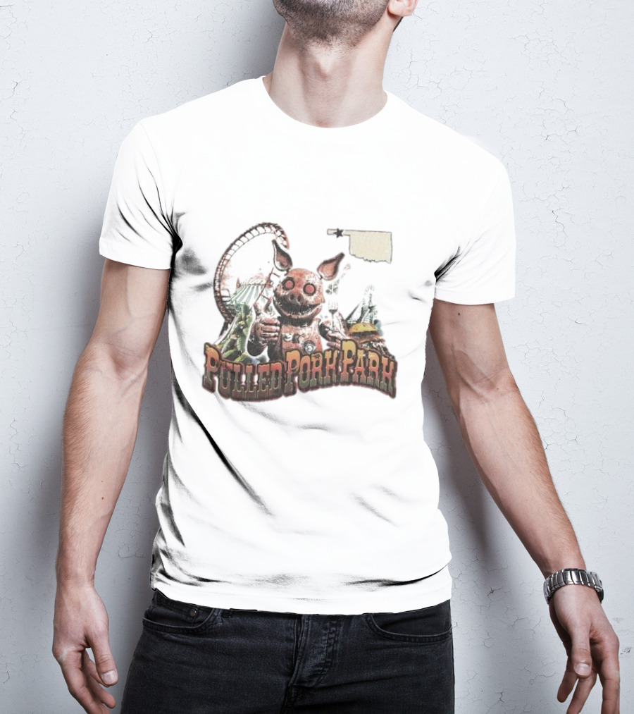 Pulled Pork Park Hivemind Roller Coaster Oklahoma Pig Carnival T-Shirt