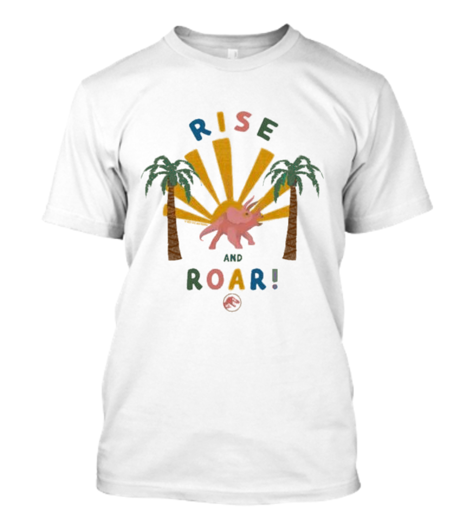 Jurassic Park Rise And Roar Toddler Triceratops And Palm Trees T-Shirt
