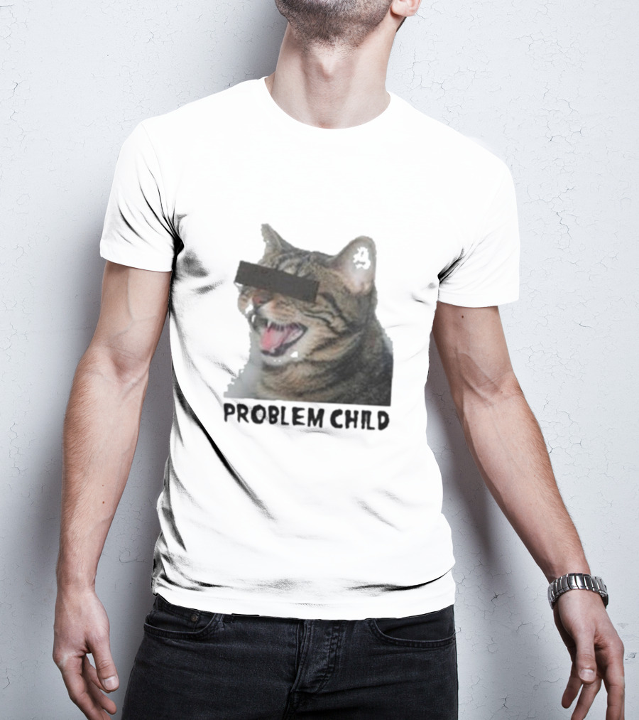 PROBLEM CHILD Cat Meme Censored Face T-Shirt
