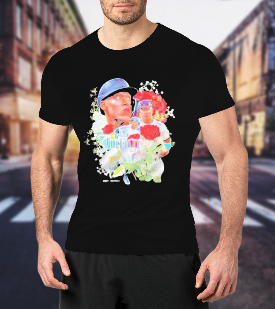 Aaron Judge Smell The Roses New York Yankees Baseball Player Floral T-Shirt