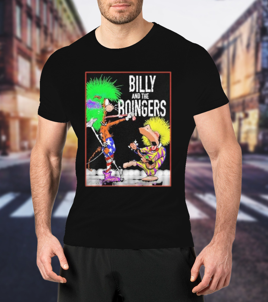 Billy And The Boingers Celebrate Big Hair Era With Great Music Star Stripes And Colors T-Shirt