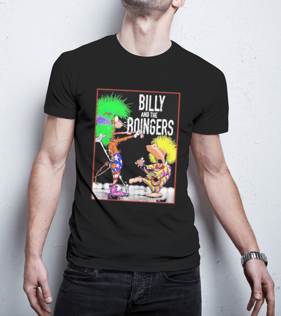 Billy And The Boingers Celebrate Big Hair Era With Great Music Star Stripes And Colors T-Shirt