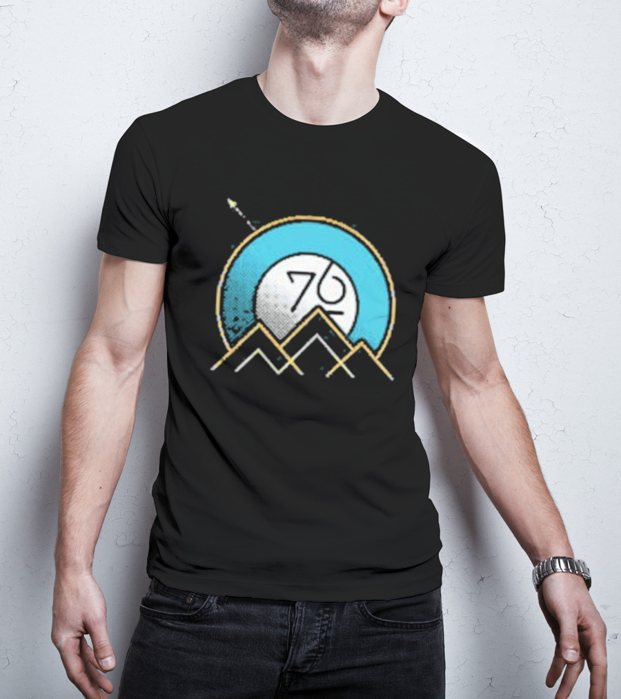 Rocket Over Rockies 76 Circular Mountain T-Shirt