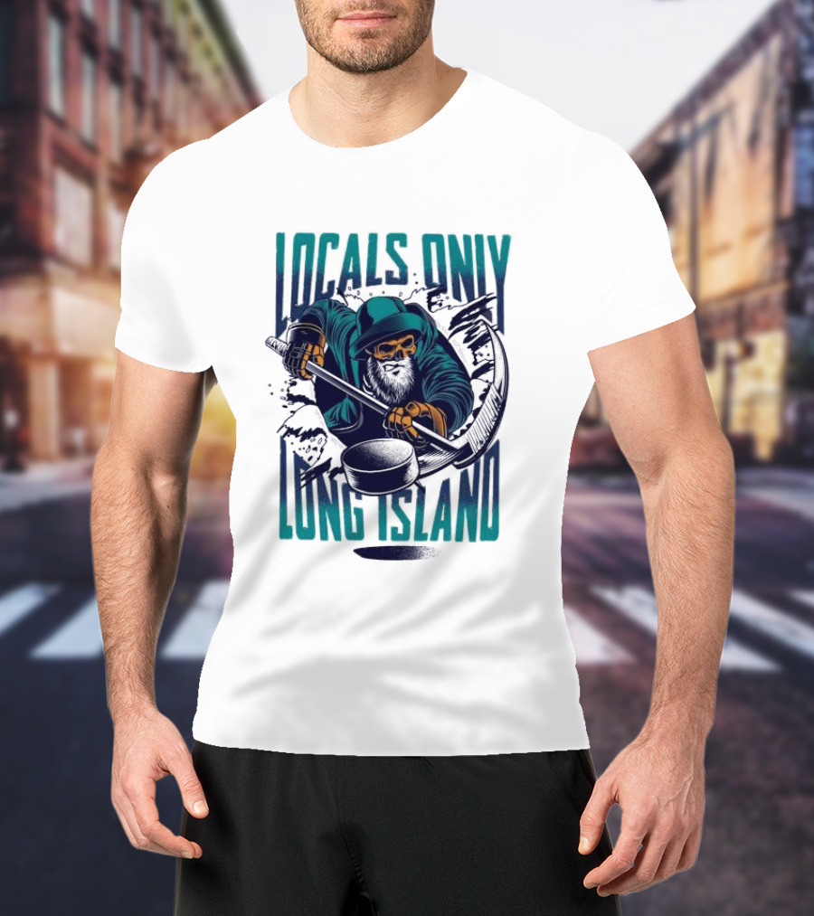 Locals Only Long Island Reaper Hockey Stick Scythe T-Shirt