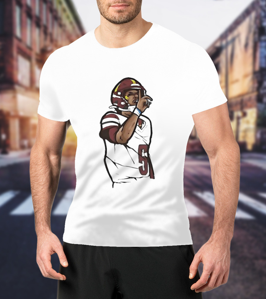 Washington Commanders Jayden Daniels Shhh Gesture Football Player T-Shirt
