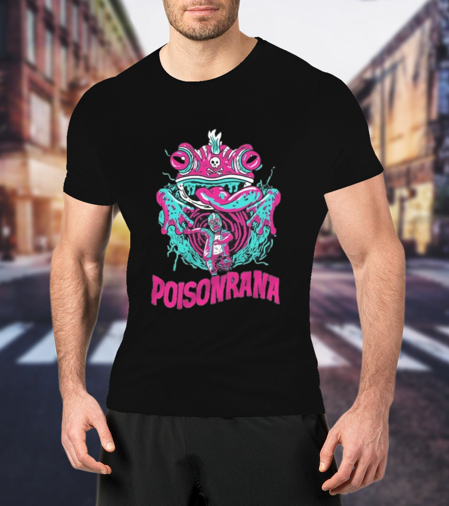 Lucha Frog Of Doom Poisonrana Psychedelic Wrestler T-Shirt