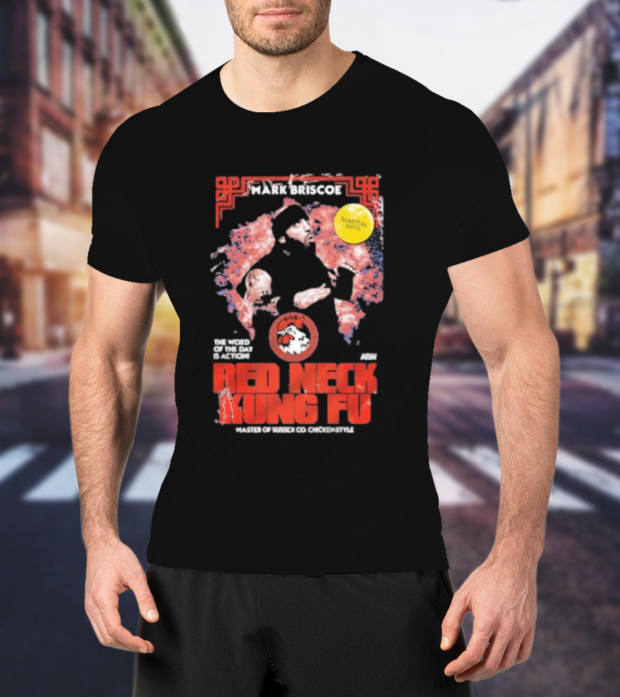 Mark Briscoe Red Neck Kung Fu Martial Arts Master The Word Of The Day Is Action T-Shirt
