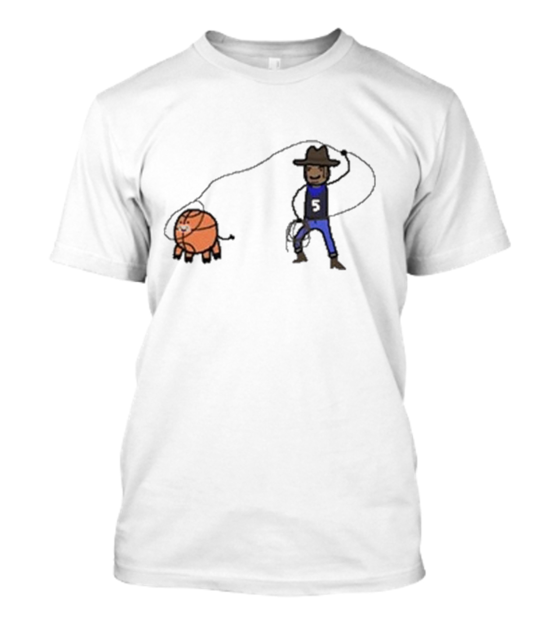 Paint Paolo Ranch-Ero Basketball Cowboy With Number Five T-Shirt