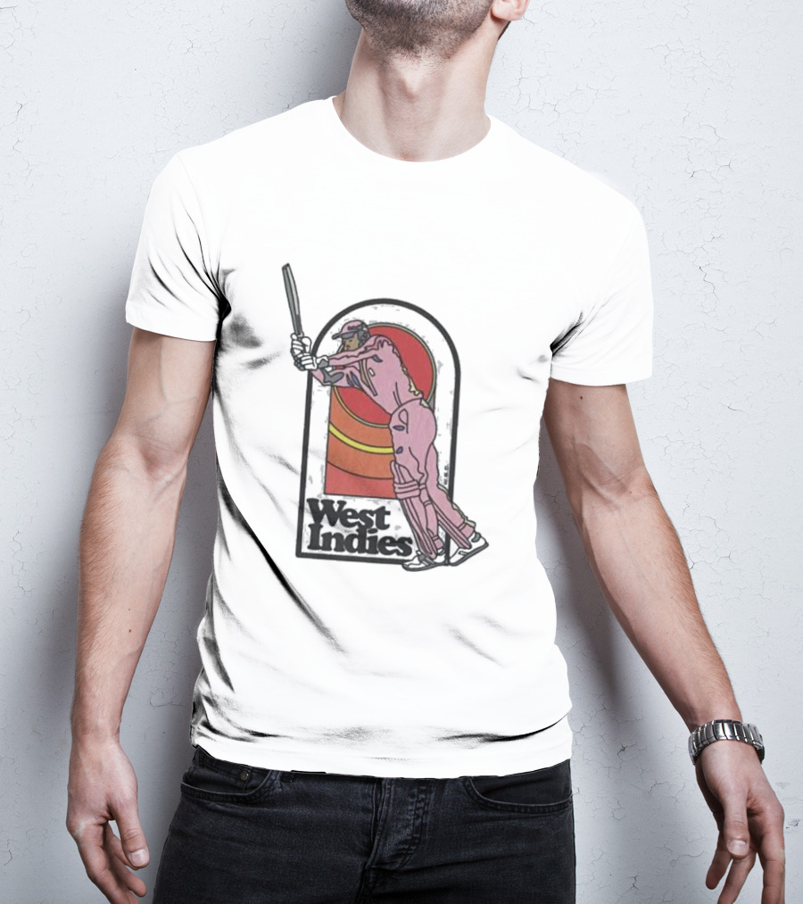 West Indies Cricket Pink 70s Uniform T-Shirt