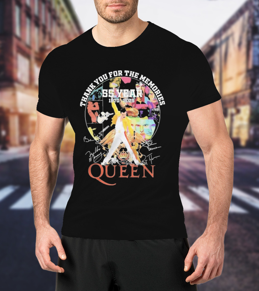 Thank You For The Memories 55 Years 1970-2025 Queen Iconic Band T-Shirt