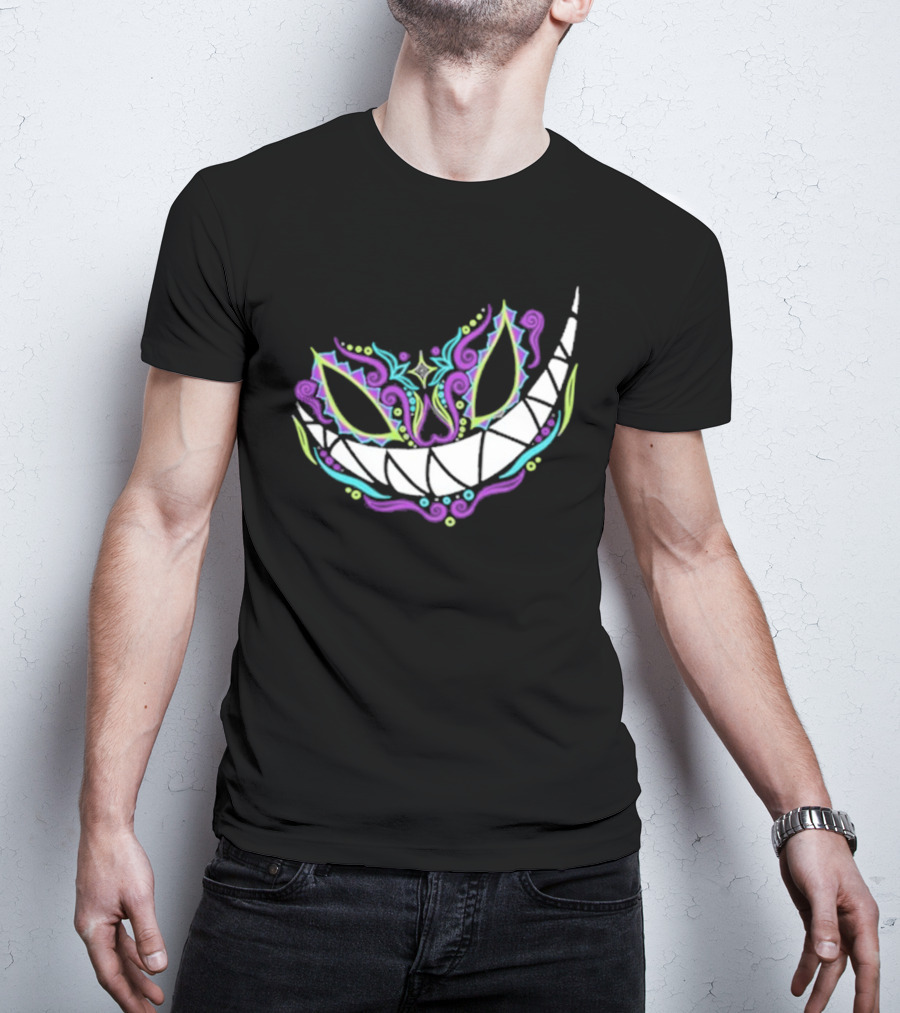 The Catrina Cheshire Cat Inspired Day Of The Dead Style Camiseta Relaxed T-Shirt