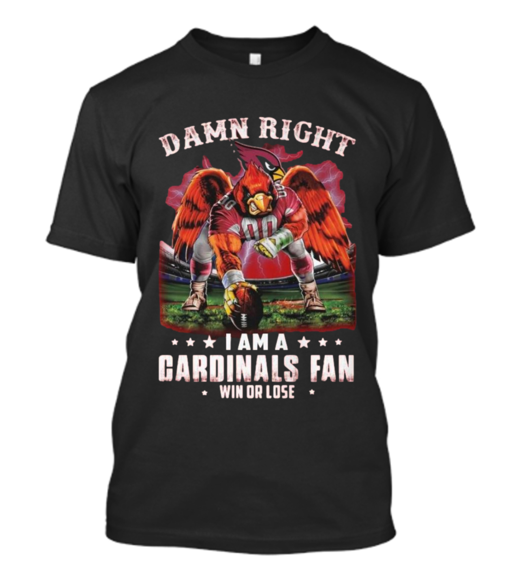 Damn Right I Am A Cardinals Fan Win Or Lose T-Shirt
