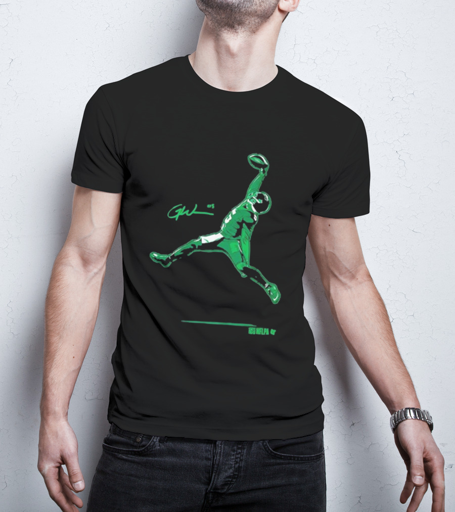 Garrett Wilson One-Handed Air Catch GW #5 NFLPA T-Shirt