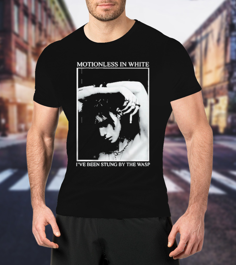 Motionless In White I've Been Stung By The Wasp Monochrome Portrait Image T-Shirt