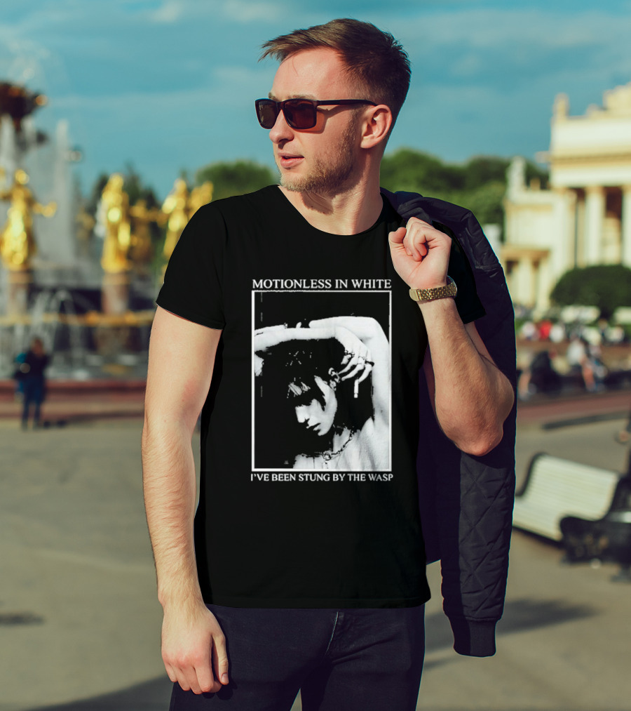 Motionless In White I've Been Stung By The Wasp Monochrome Portrait Image T-Shirt