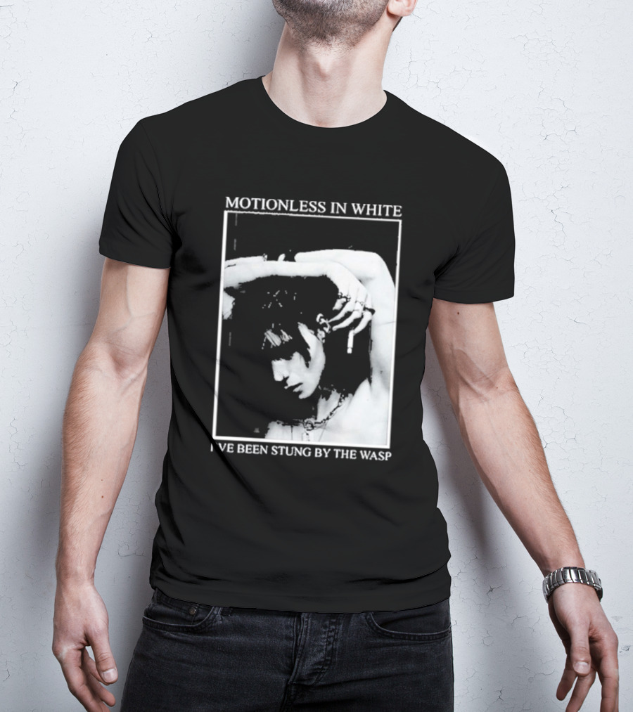 Motionless In White I've Been Stung By The Wasp Monochrome Portrait Image T-Shirt