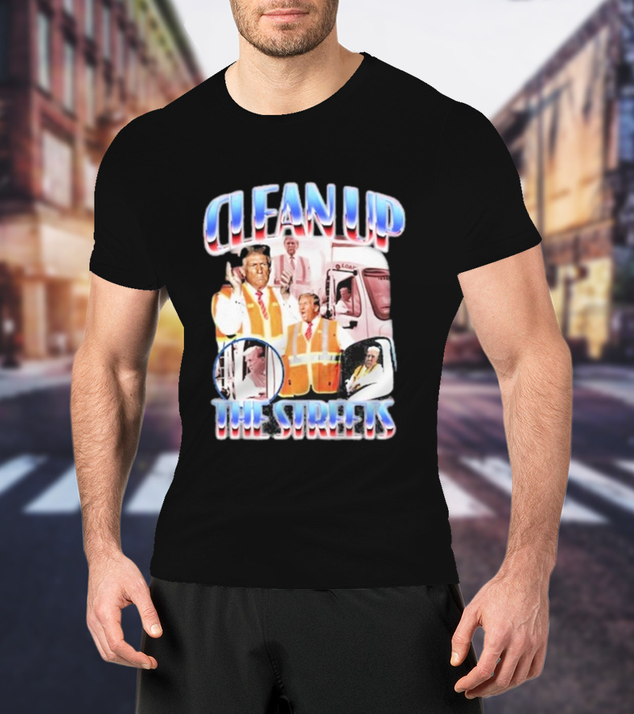 Old Row Clean Up The Streets Iconic Public Figures In Safety Vests T-Shirt