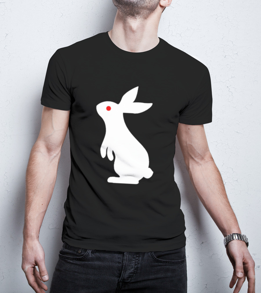 Rabbit Feed Your Head White Rabbit Red Eye T-Shirt