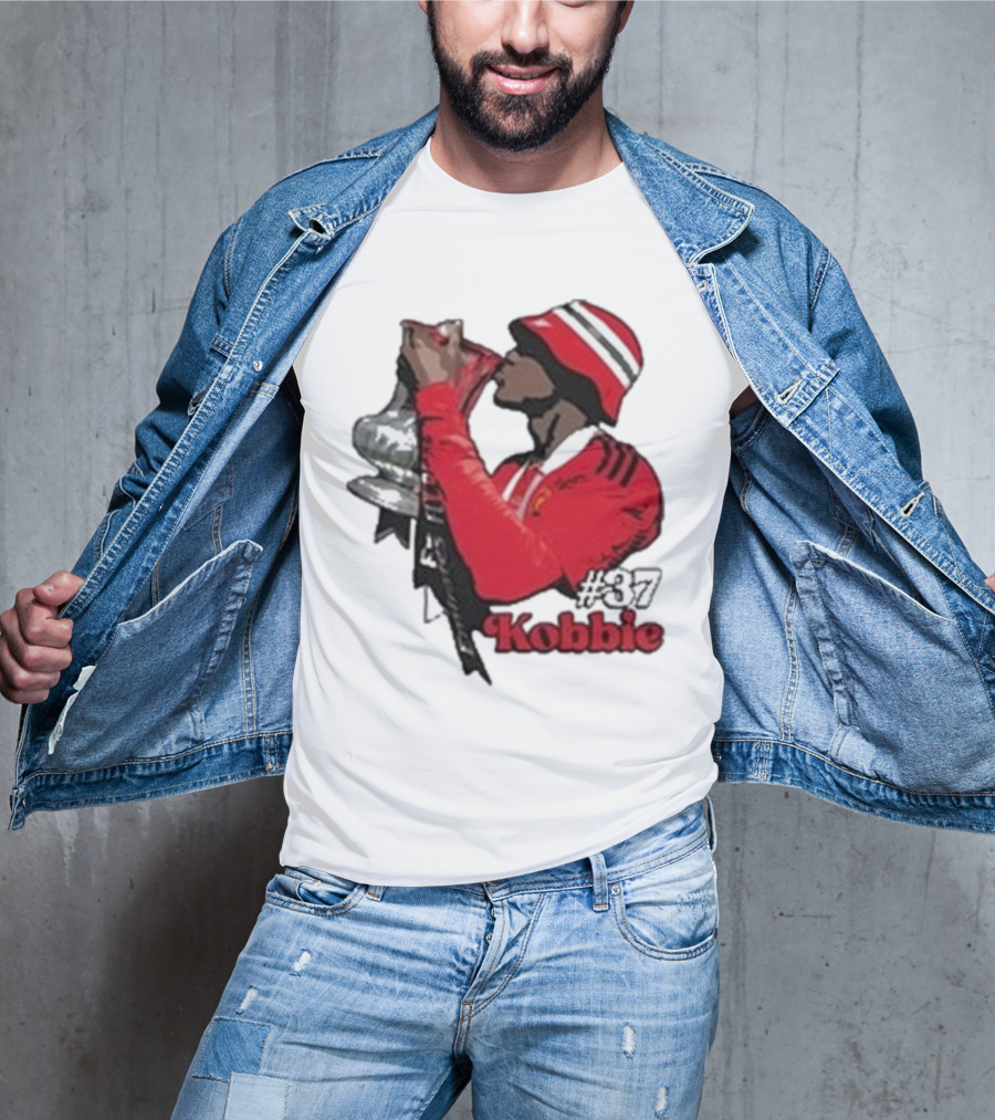 Kobbie #37 Cup Victory Celebration In Red Hoodie And Hat T-Shirt