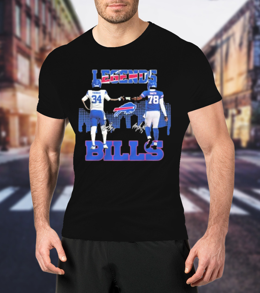LEGENDS BILLS Thomas Smith 34 78 Buffalo Bills T-Shirt