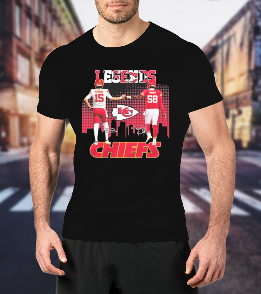 Legends Kansas City Chiefs Patrick Mahomes Derrick Thomas T-Shirt