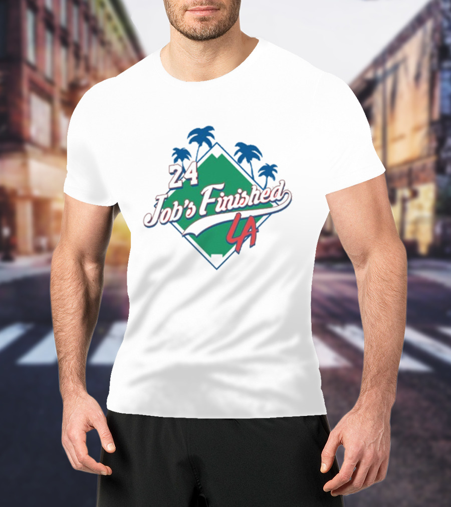 Jack Flaherty Dodgers LA 24 Job’s Finished Palm Trees T-Shirt
