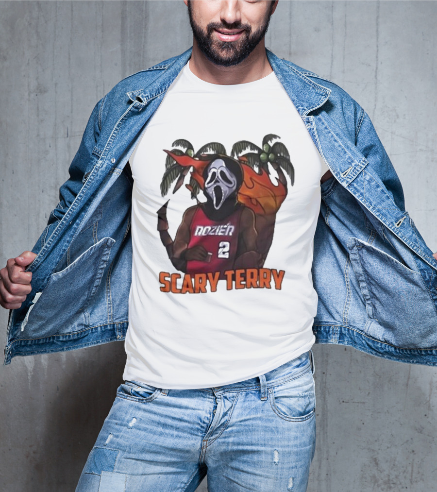 Scary Terry Rozier 2 Ghostface Basketball Tropical Flame Costume T-Shirt