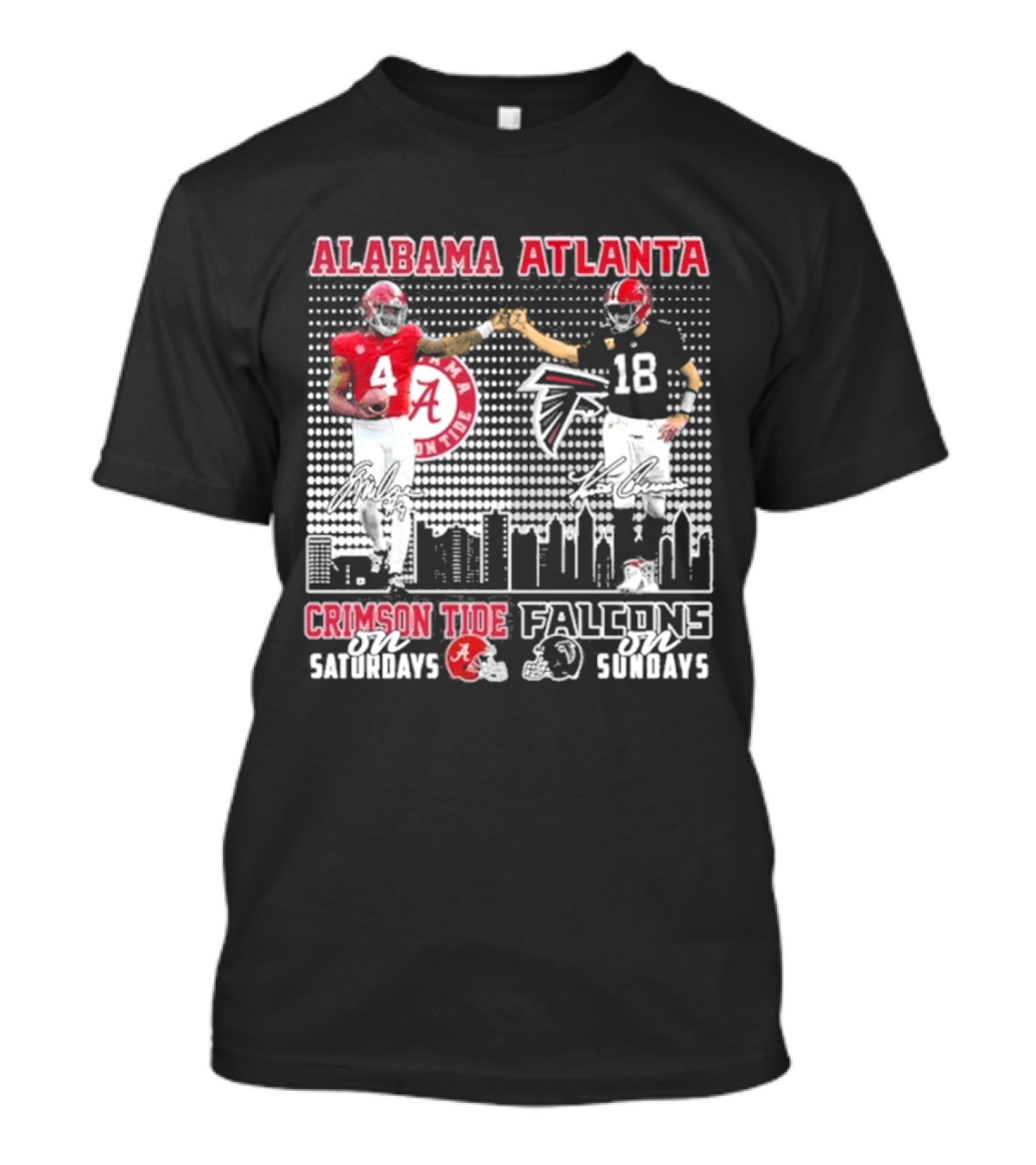 Alabama Atlanta Crimson Tide On Saturdays Falcons On Sundays T-Shirt