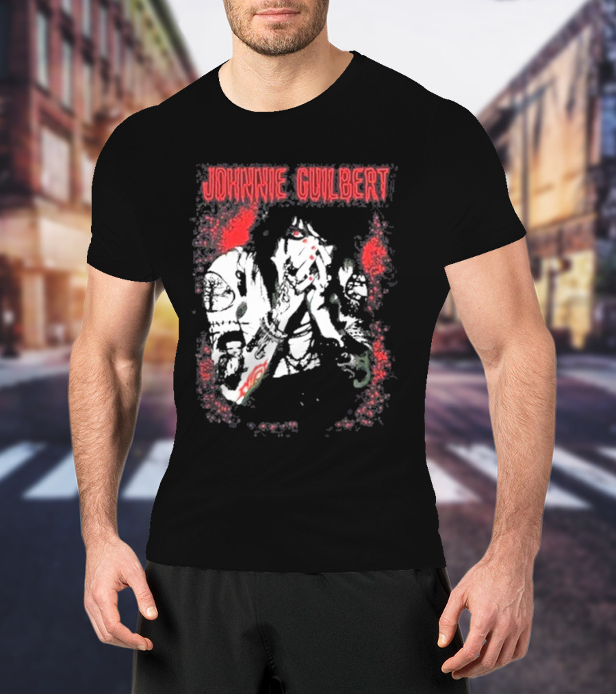 Johnnie Guilbert Red And Black Artistic Tattoo T-Shirt
