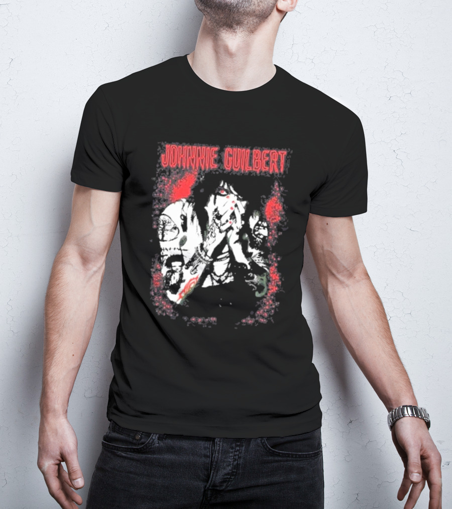 Johnnie Guilbert Red And Black Artistic Tattoo T-Shirt