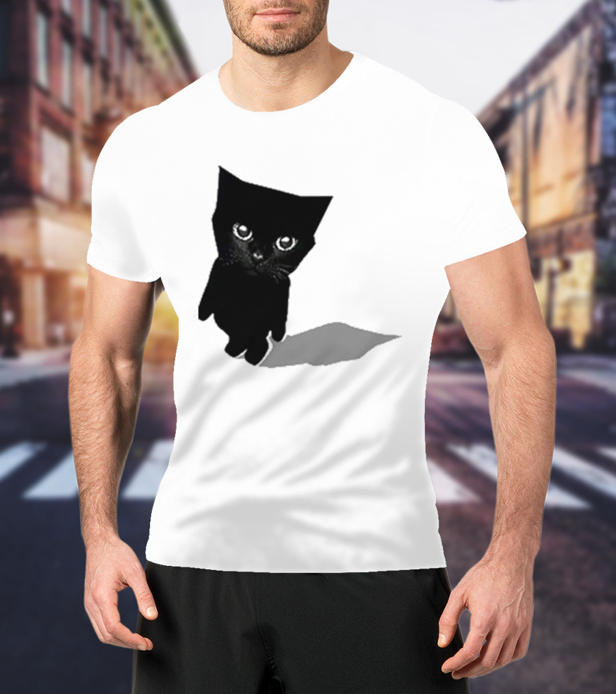 Sluj Art Bro Cute Black Cat Pixelated T-Shirt