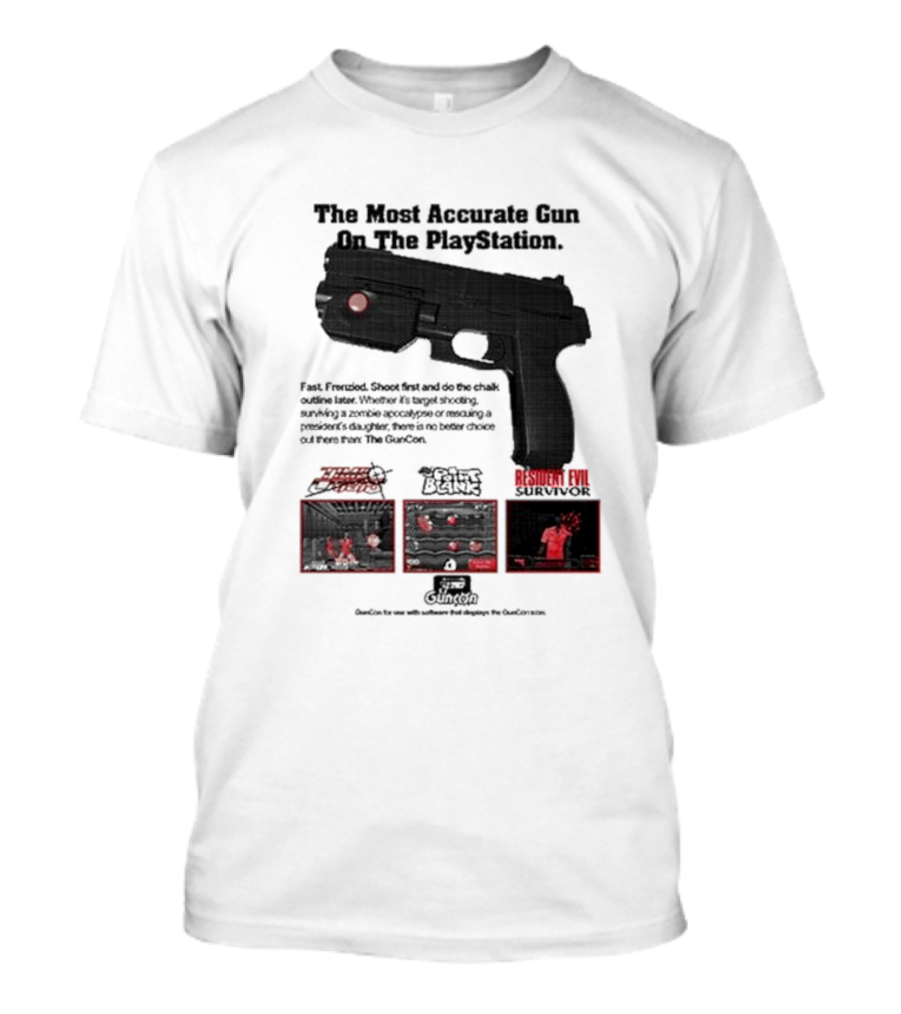 The Most Accurate Gun On The PlayStation Resident Evil Survivor Point Blank GunCon T-Shirt