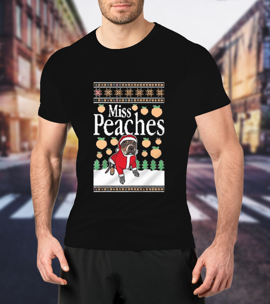 Miss Peaches Santa Pug Ugly Christmas Sweater T-Shirt