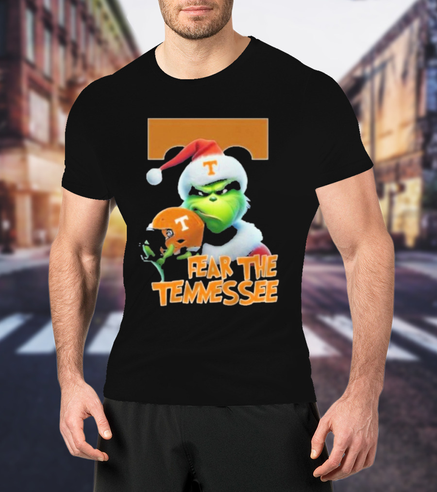 Fear The Tennessee Volunteers Grinch Football Helmets T-Shirt