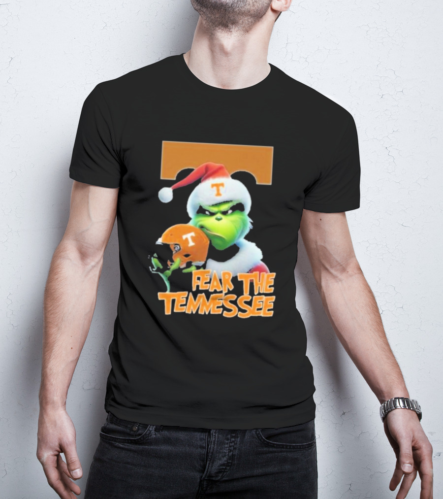 Fear The Tennessee Volunteers Grinch Football Helmets T-Shirt
