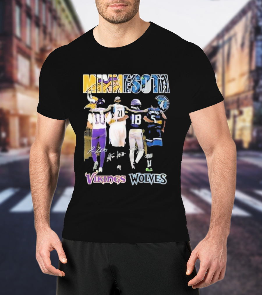 Minnesota Vikings Wolves Signature Collaboration T-Shirt