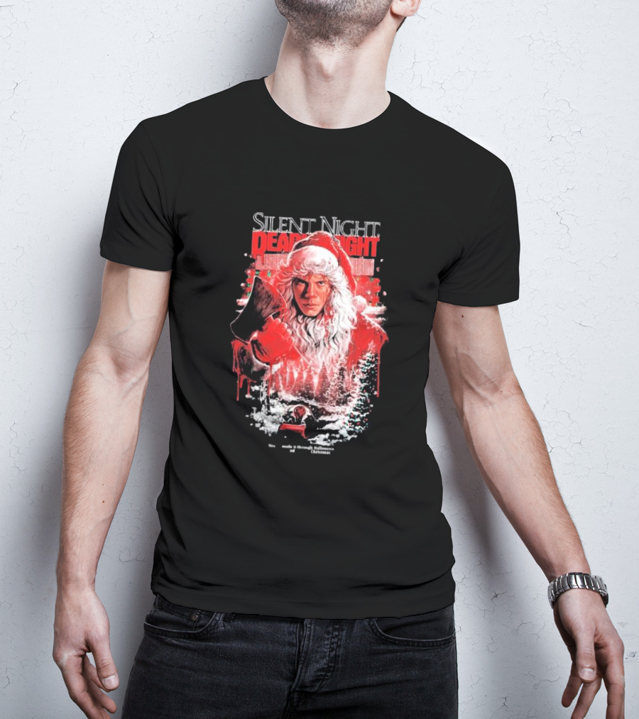 Silent Night Deadly Night Santa's Slay With Axe In Creepy Christmas Scene T-Shirt